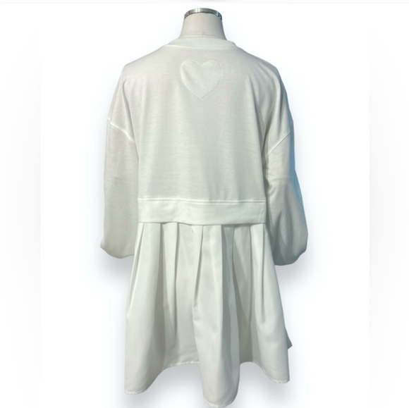 NEW FASHION Oversized White Sweatshirt Tunic Dress NWT! - Picture 5 of 9